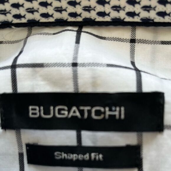 Beautiful Bugatchi L/S Casual Dress Shirt Like New Shaped Fit Size XL - Picture 4 of 9